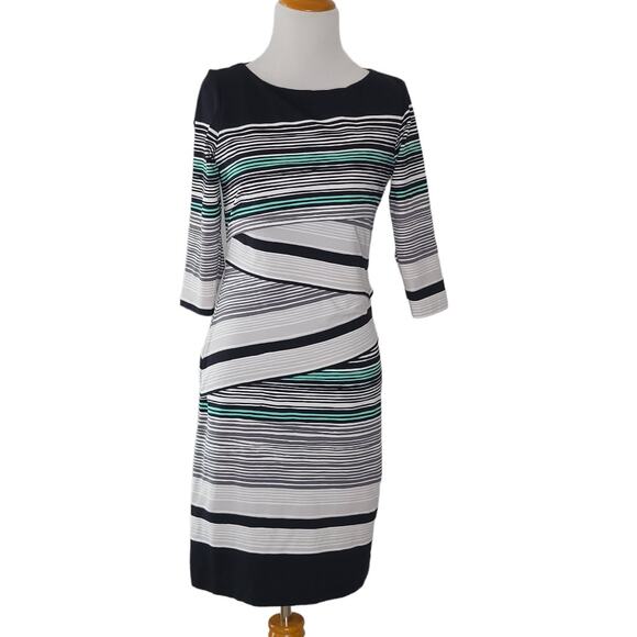 J. McLaughlin Nicola Dress Catalina Cloth Striped Black Layered Women XS - Picture 1 of 14
